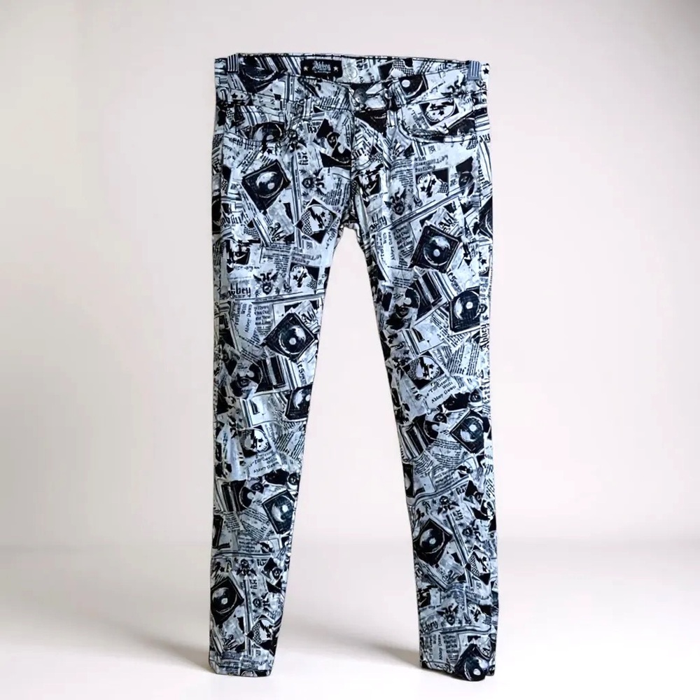 Abbey Dawn by A Lavigne Black and White Graphic Print Skinny Pants Size 3